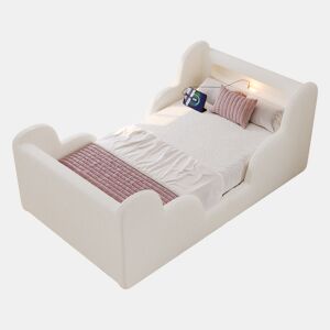 Cama de criança,cama de solteiro de tecido 90x200 cm,bege
