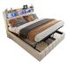 Cama de matrimonio de lino 180x215 Cama de matrimonio de lino 180x215 Beige