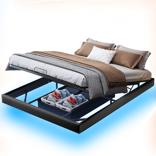 Cama estofada 160x200cm com estrado em madeira, estrutura de cama 160x200cm com iluminação LED, cama com lençóis, resistente e estável, cama de casal, estrutura de cama Cama estofada 160x200cm com estrado em madeira, estrutura de cama 160x200cm com iluminação LED, cama com lençóis, resistente e estável, cama de casal, estrutura de cama