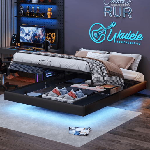 Cama estofada 160x200cm com estrado em madeira, estrutura de cama 160x200cm com iluminação LED, cama com lençóis, resistente e estável, cama de casal, estrutura de cama Cama estofada 160x200cm com estrado em madeira, estrutura de cama 160x200cm com iluminação LED, cama com lençóis, resistente e estável, cama de casal, estrutura de cama