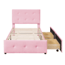cama juvenil,cama de solteiro de veludo 90x200 cm,rosa
