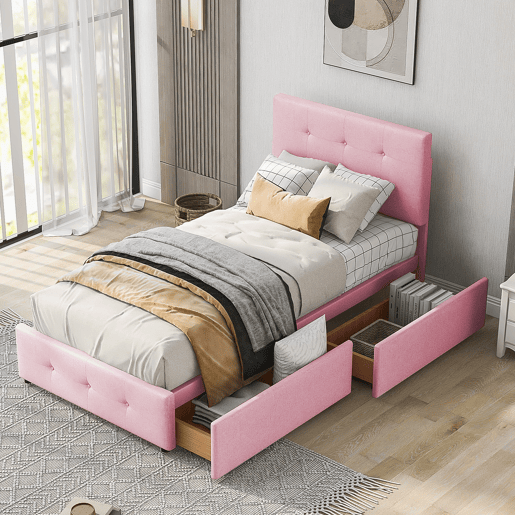 cama juvenil,cama de solteiro de veludo 90x200 cm,rosa cama juvenil,cama de solteiro de veludo 90x200 cm,rosa