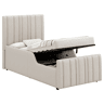 Cama de criança,cama de solteiro de linho 90x200 cm com armazenamento,bege