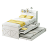 Cama de criança,cama de solteiro de madeira maciça 90x190 cm,branco