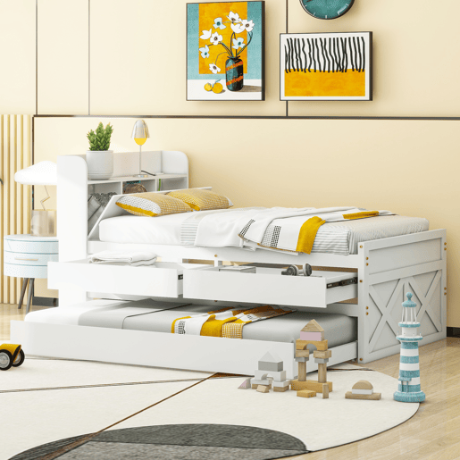 Cama de criança,cama de solteiro de madeira maciça 90x190 cm,branco Cama de criança,cama de solteiro de madeira maciça 90x190 cm,branco