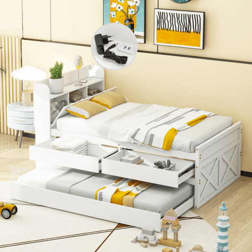 Cama de criança,cama de solteiro de madeira maciça 90x190 cm,branco Cama de criança,cama de solteiro de madeira maciça 90x190 cm,branco