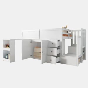 Cama de criança,cama alta de mdf 90x200 cm,branco