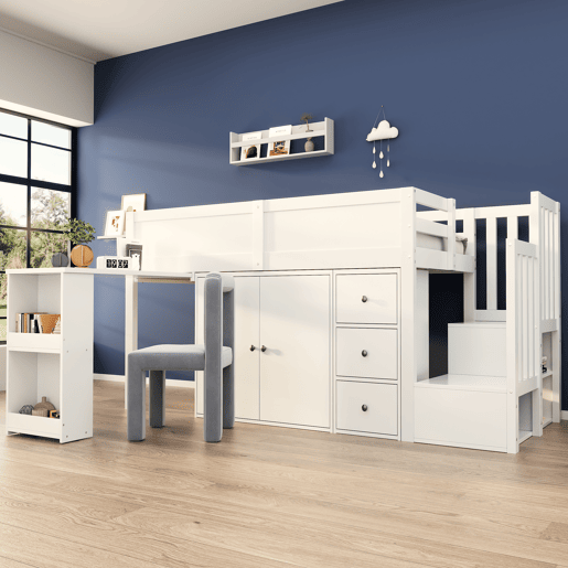 Cama de criança,cama alta de mdf 90x200 cm,branco