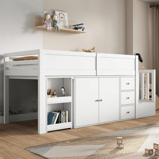 Cama de criança,cama alta de mdf 90x200 cm,branco