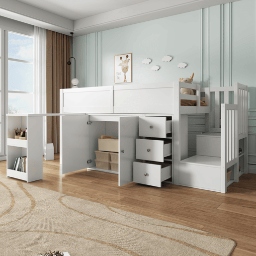 Cama de criança,cama alta de mdf 90x200 cm,branco