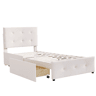 cama juvenil,cama de solteiro de veludo 90x200 cm,bege