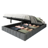Cama de casal de linho 140x200 cm com armazenamento e luz led,cinza