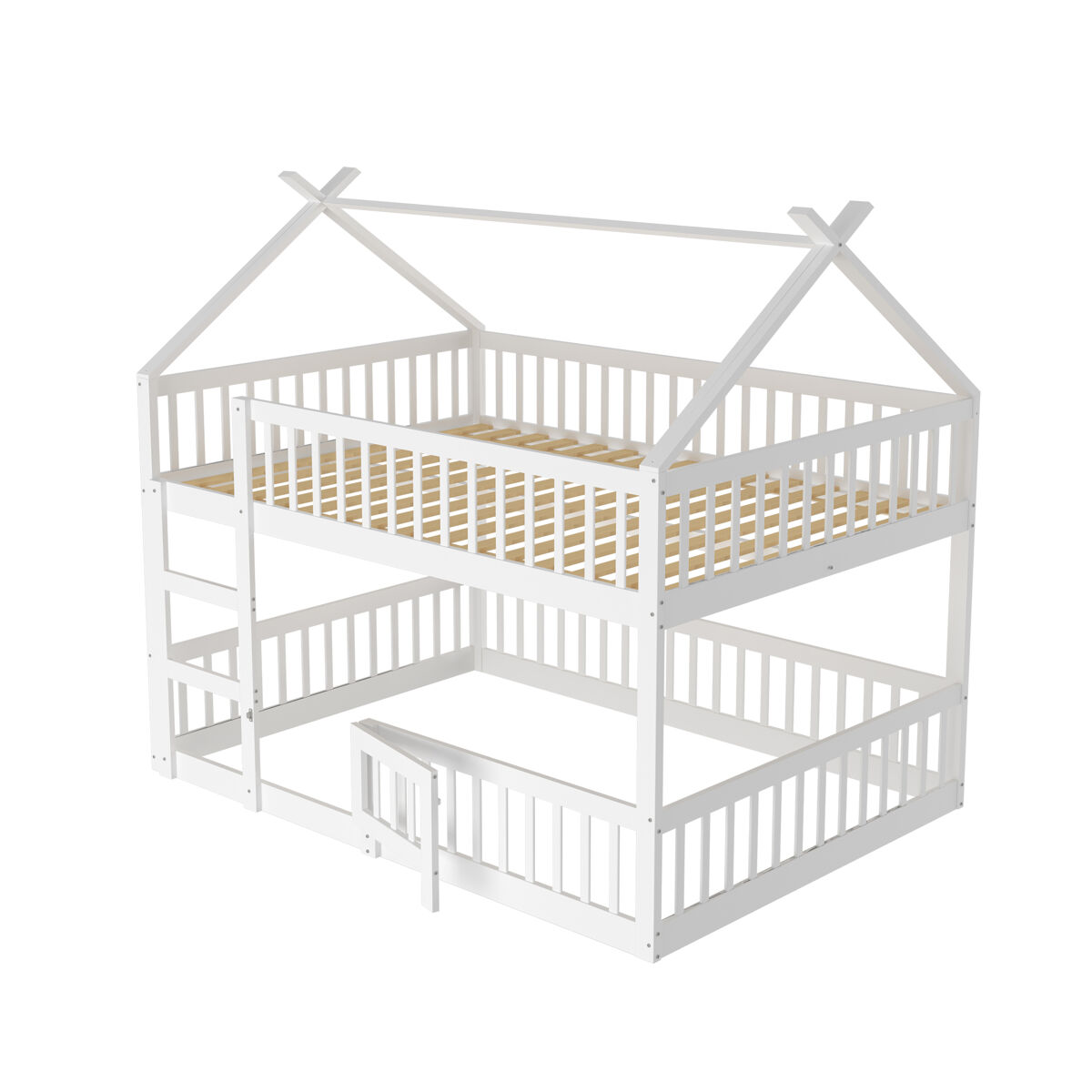 litera infantil de madera maciza 140x200 cmblanco
