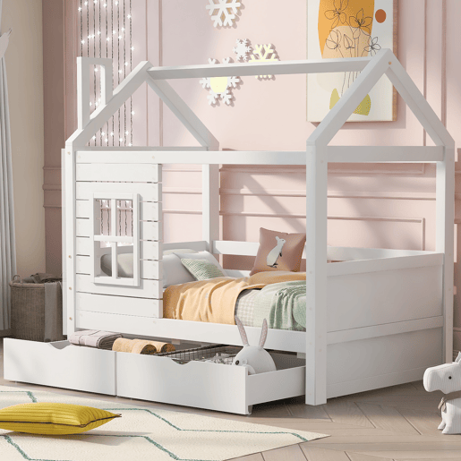 Cama de criança,cama-casa de madeira de pinho 80x160 cm,branco Cama de criança,cama-casa de madeira de pinho 80x160 cm,branco