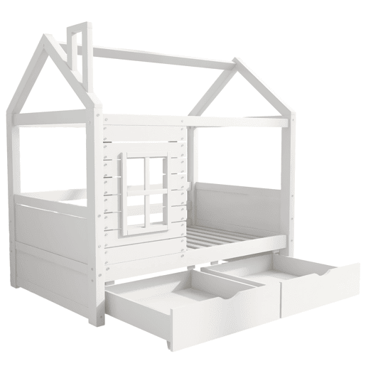 Cama de criança,cama-casa de madeira de pinho 80x160 cm,branco Cama de criança,cama-casa de madeira de pinho 80x160 cm,branco