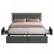 Cama doble, LED, almacenaje. 208x145 Cama doble, LED, almacenaje. 208x145 Gris