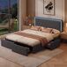 Cama doble, LED, almacenaje. 208x145 Cama doble, LED, almacenaje. 208x145 Gris