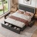 Cama doble, LED, almacenaje. 208x145 Cama doble, LED, almacenaje. 208x145 Gris