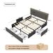 Cama doble, LED, almacenaje. 208x145 Cama doble, LED, almacenaje. 208x145 Gris