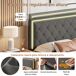 Cama doble, LED, almacenaje. 208x145 Cama doble, LED, almacenaje. 208x145 Gris