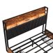 Cama, LED, USB, enchufe, 4 cajones, canapé abatible 217x180 Cama, LED, USB, enchufe, 4 cajones, canapé abatible 217x180 Negro