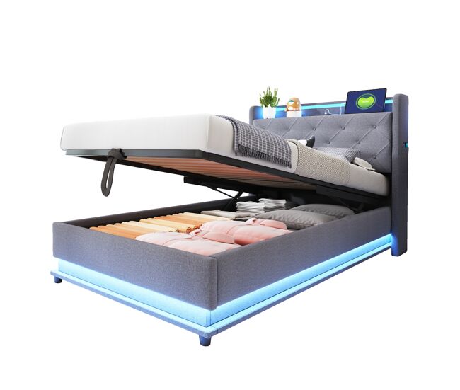 Cama individual de lino 97x216