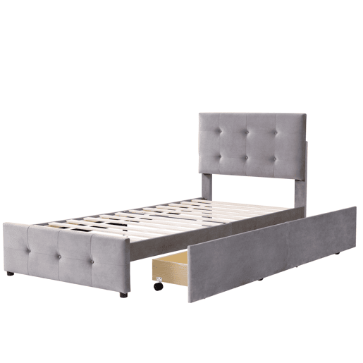 cama juvenil,cama de solteiro de veludo 90x200 cm,cinza