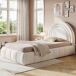 Cama juvenile de terciopelo 104x216 Cama juvenile de terciopelo 104x216 Beige