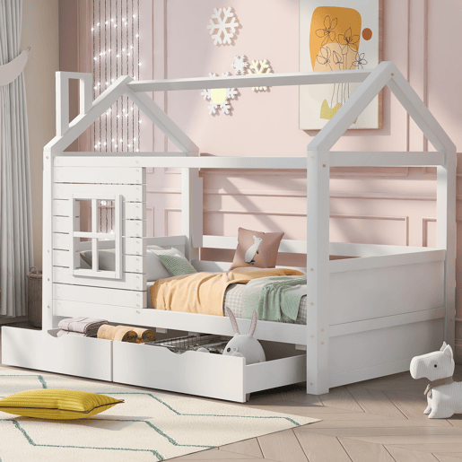 Cama de criança,cama-casa de madeira de pinho 90x200 cm,branco Cama de criança,cama-casa de madeira de pinho 90x200 cm,branco