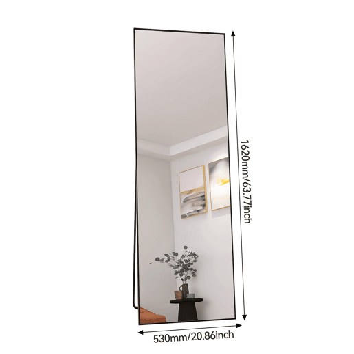 Espelho de corpo inteiro de 162 x 53 cm, espelho 3 em 1 (de chão e de parede), espelho de vestir, espelho para quarto, sala de estar e hall de entrada