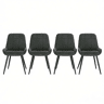Cadeiras de jantar 43 x 52,5 x 81,5 cm - Assento alto almofadado, modernas - Cinza escuro
