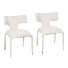 Cadeiras de jantar 53x53x78 cm - Encosto curvo, estilo moderno, 2 peças - Creme-damasco