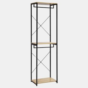 Cabideiro - Design aberto e simples, estilo moderno - Preto e carvalho