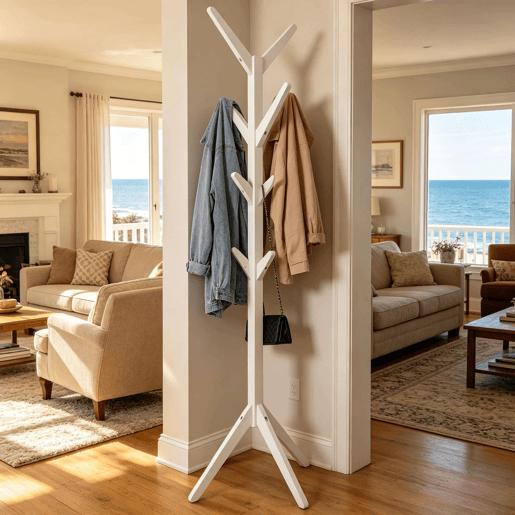 Cabideiro de parede - Design moderno e elegante para a sala de estar - Branco