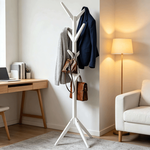 Cabideiro de parede - Design moderno e elegante para a sala de estar - Branco