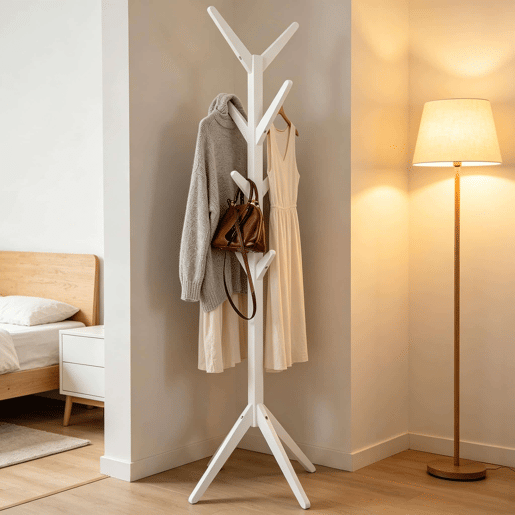 Cabideiro de parede - Design moderno e elegante para a sala de estar - Branco