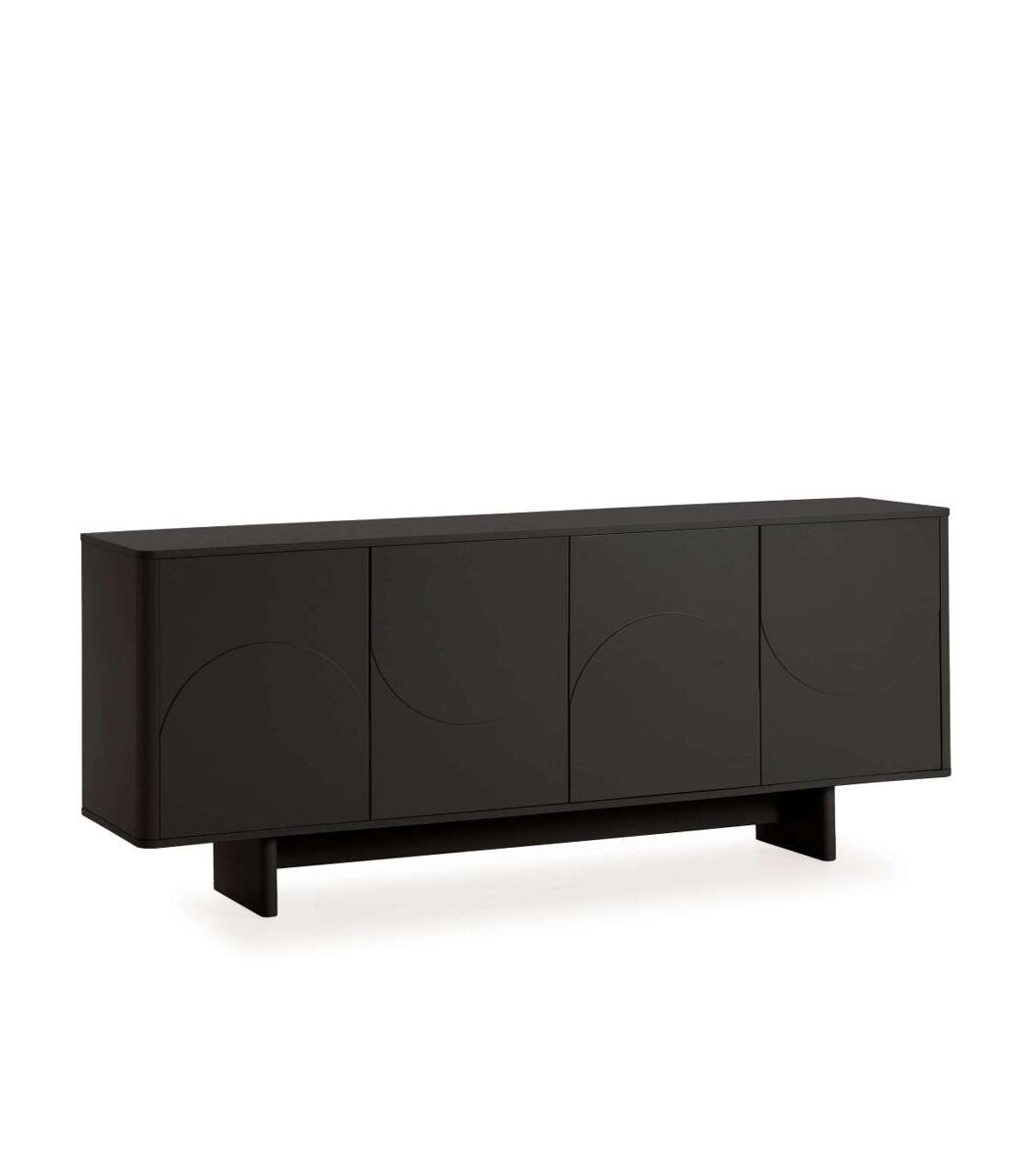 Aparador 4 puertas moderno para salón y comedor 180 Negro