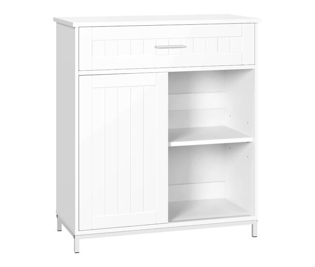 Armario auxiliar 70x30x80,2 cm - estilo nórdico con almacenamiento multifunción para baño, cocina y salón - blanco