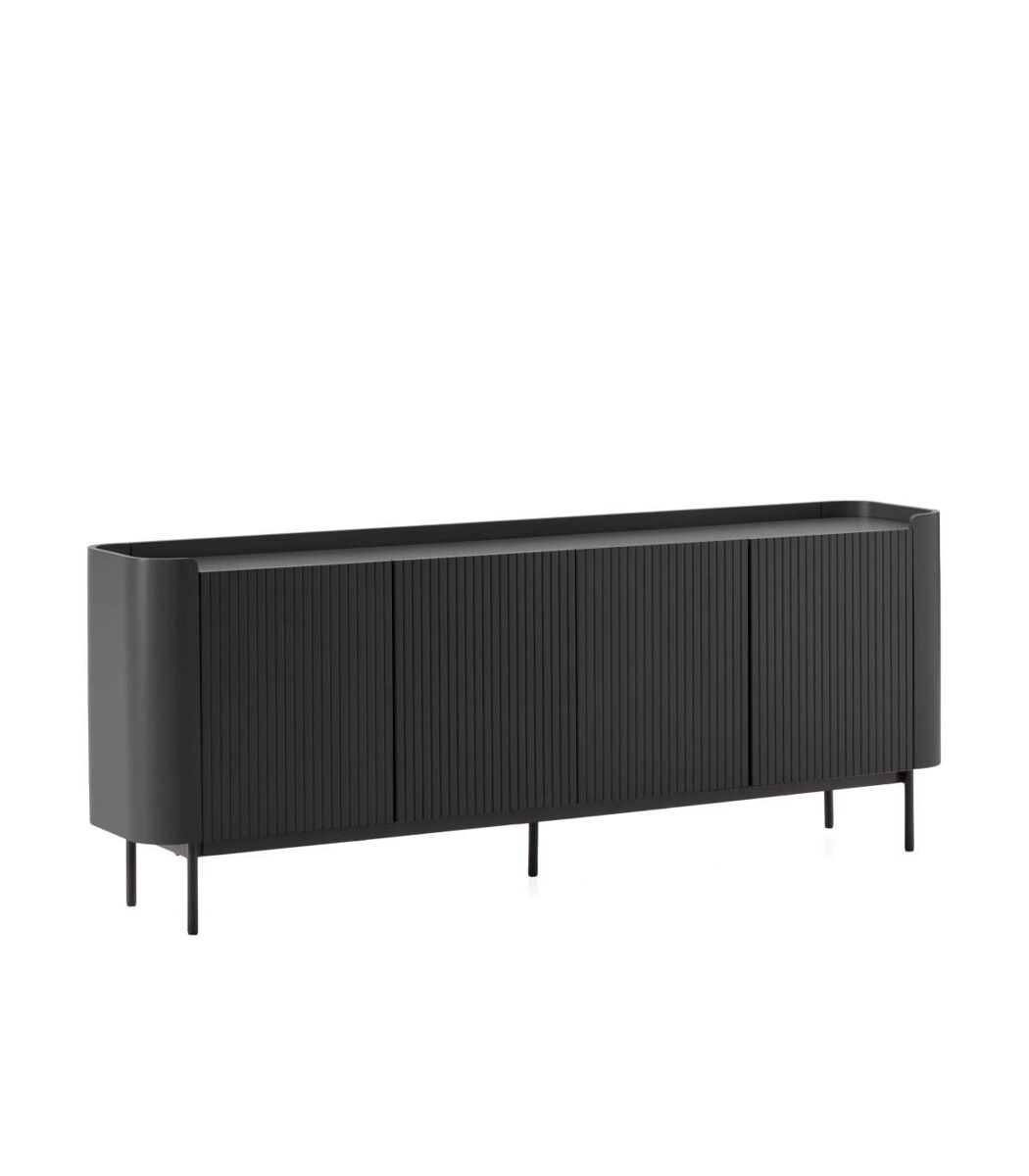 Aparador 4 puertas moderno para salón y comedor 200 Negro