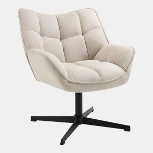 Poltrona giratória 67 x 68 x 80,5 cm - design envolvente com braços e função giratória - Bege