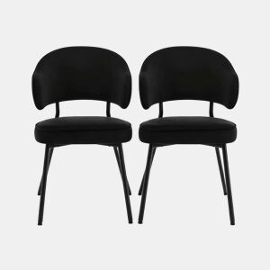 Cadeira de jantar 47 x 50 x 83,5 cm - Design moderno, confortável e multifuncional para a sala de estar, o quarto e o escritório - Preta
