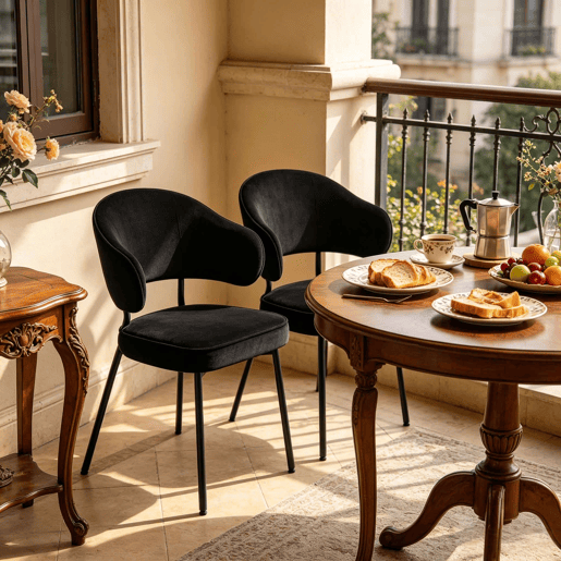 Cadeira de jantar 47 x 50 x 83,5 cm - Design moderno, confortável e multifuncional para a sala de estar, o quarto e o escritório - Preta Cadeira de jantar 47 x 50 x 83,5 cm - Design moderno, confortável e multifuncional para a sala de estar, o quarto e o escritório - Preta