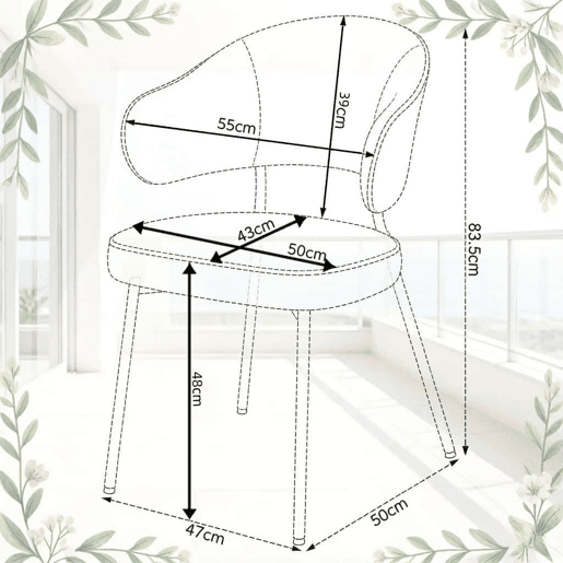 Cadeira de jantar 47 x 50 x 83,5 cm - Design moderno, confortável e multifuncional para a sala de estar, o quarto e o escritório - Preta Cadeira de jantar 47 x 50 x 83,5 cm - Design moderno, confortável e multifuncional para a sala de estar, o quarto e o escritório - Preta