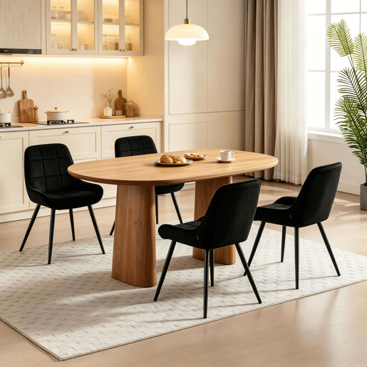 4 cadeiras de jantar - Assento alto almofadado, cadeiras modernas para cozinha e escritório - Preto 4 cadeiras de jantar - Assento alto almofadado, cadeiras modernas para cozinha e escritório - Preto