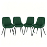 Conjunto de 4 cadeiras de jantar - Assento alto, almofadado e elegante, para cozinha, sala de estar e escritório em casa - Verde escuro