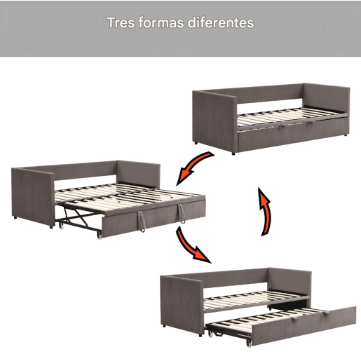 Cama 90x200180x200cm, sofá-cama com base de tração, cama de adolescente, cama de hóspedes, cama infantil Cama 90x200180x200cm, sofá-cama com base de tração, cama de adolescente, cama de hóspedes, cama infantil