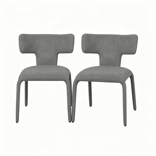 Cadeiras de jantar 53x53x78 cm - Encosto curvo, estofadas, estilo moderno - Cinza Cadeiras de jantar 53x53x78 cm - Encosto curvo, estofadas, estilo moderno - Cinza