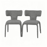 Cadeiras de jantar 53x53x78 cm - Encosto curvo, estofadas, estilo moderno - Cinza