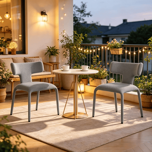 Cadeiras de jantar 53x53x78 cm - Encosto curvo, estofadas, estilo moderno - Cinza Cadeiras de jantar 53x53x78 cm - Encosto curvo, estofadas, estilo moderno - Cinza