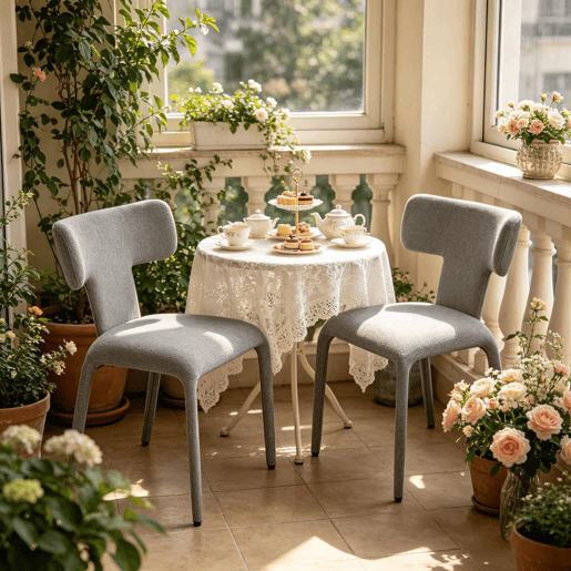 Cadeiras de jantar 53x53x78 cm - Encosto curvo, estofadas, estilo moderno - Cinza Cadeiras de jantar 53x53x78 cm - Encosto curvo, estofadas, estilo moderno - Cinza